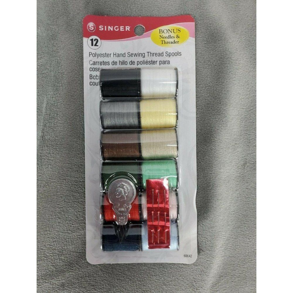 SINGER - Polyester Hand Sewing Thread Spools - 12 Spools. 7B - Picture 2 of 7